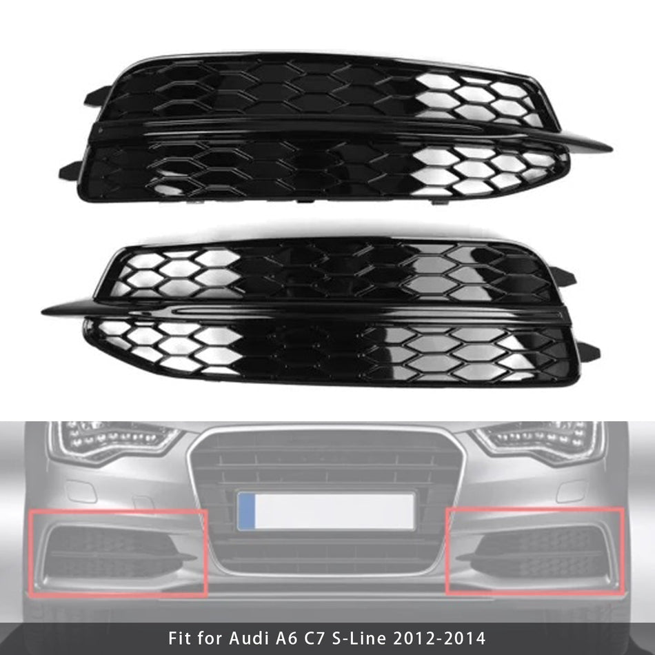 2012-2014 Audi A6 C7 S-Line 2X フロントバンパー フォグランプグリル