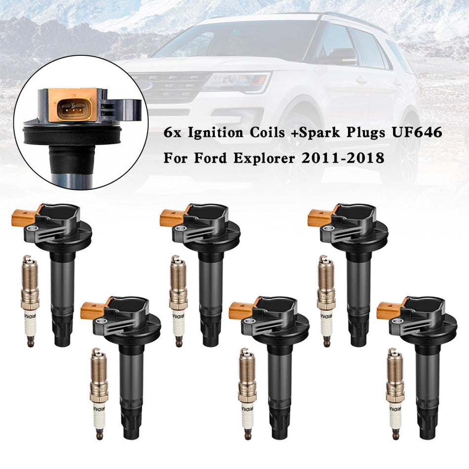 2013-2015 フォード フレックス トーラス / リンカーン MKS MKT 3.5L 6x イグニッションコイル + スパークプラグ UF646