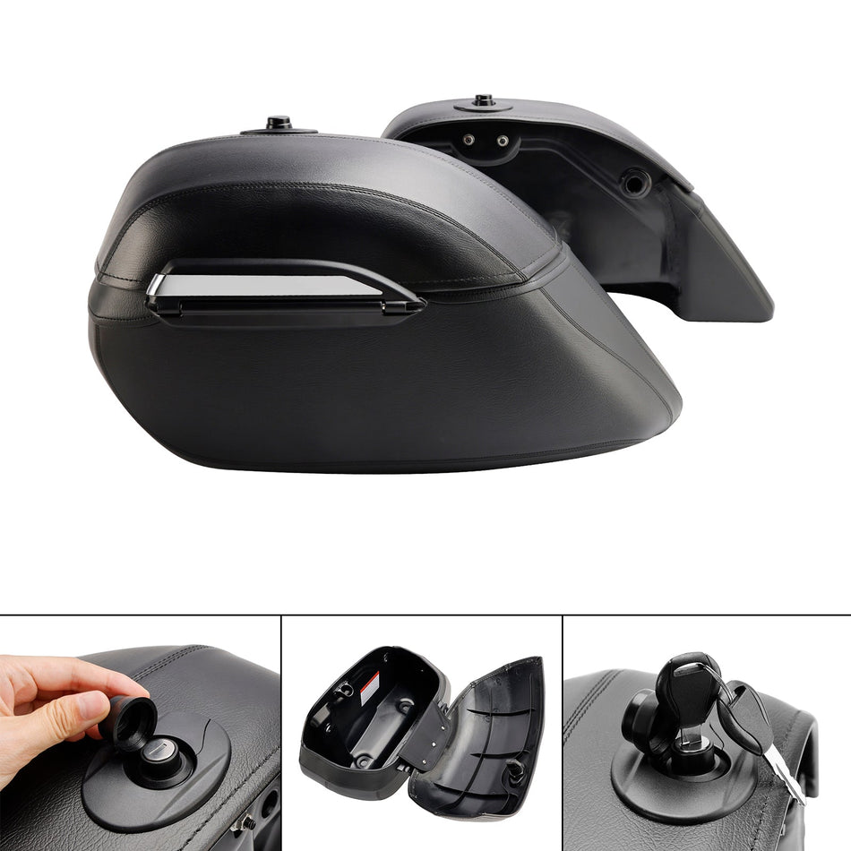 2015-2023 カワサキ バルカン S 650 Vn/En650 PU サイドバッグ サドルバッグ ラゲッジ ブラック