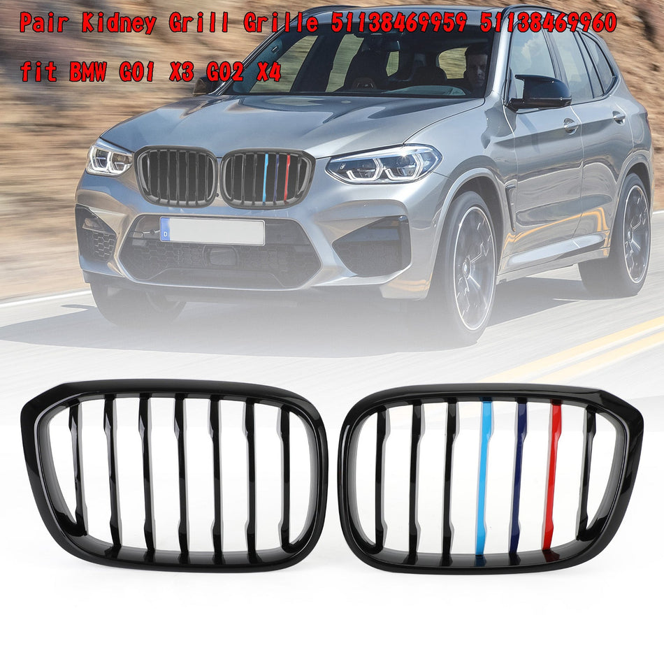 2018-2021 BMW X3 G01 X4 G02 ペア キドニーグリル グリル 51138469959 51138469960 51138091725 51138091726 ジェネリック