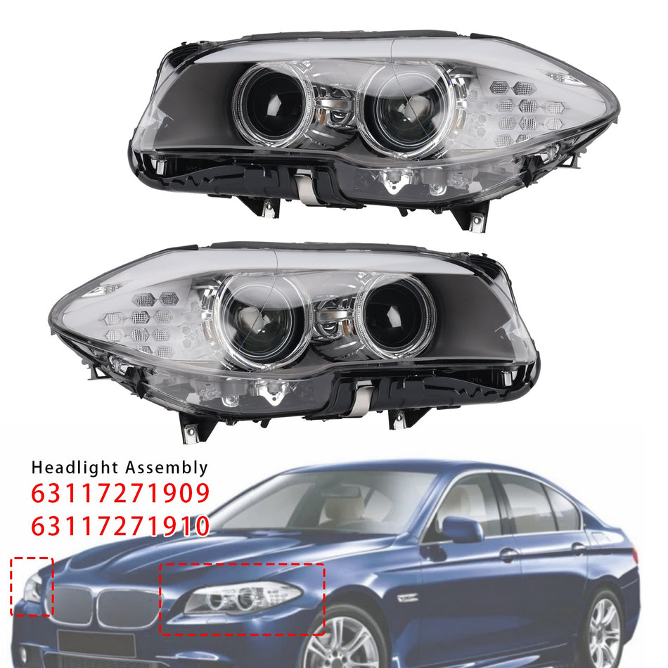 2010-2013年式 BMW 5シリーズ F10 セダン用 キセノンLEDデイタイムランニングライト 左右ヘッドライト（AFSなし）