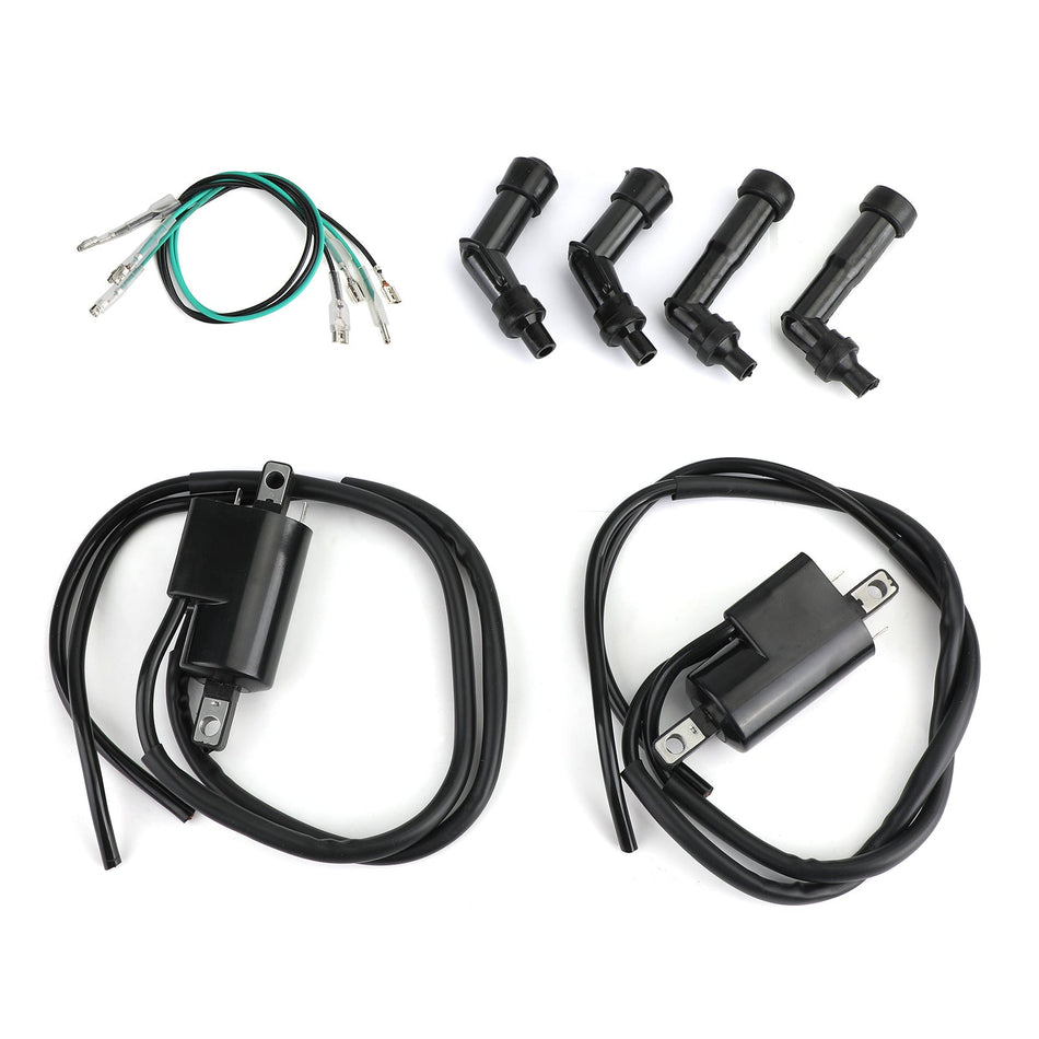 ホンダ CB350F CB400F CB500 CB550 汎用のイグニッションコイルとスパークプラグキャップ