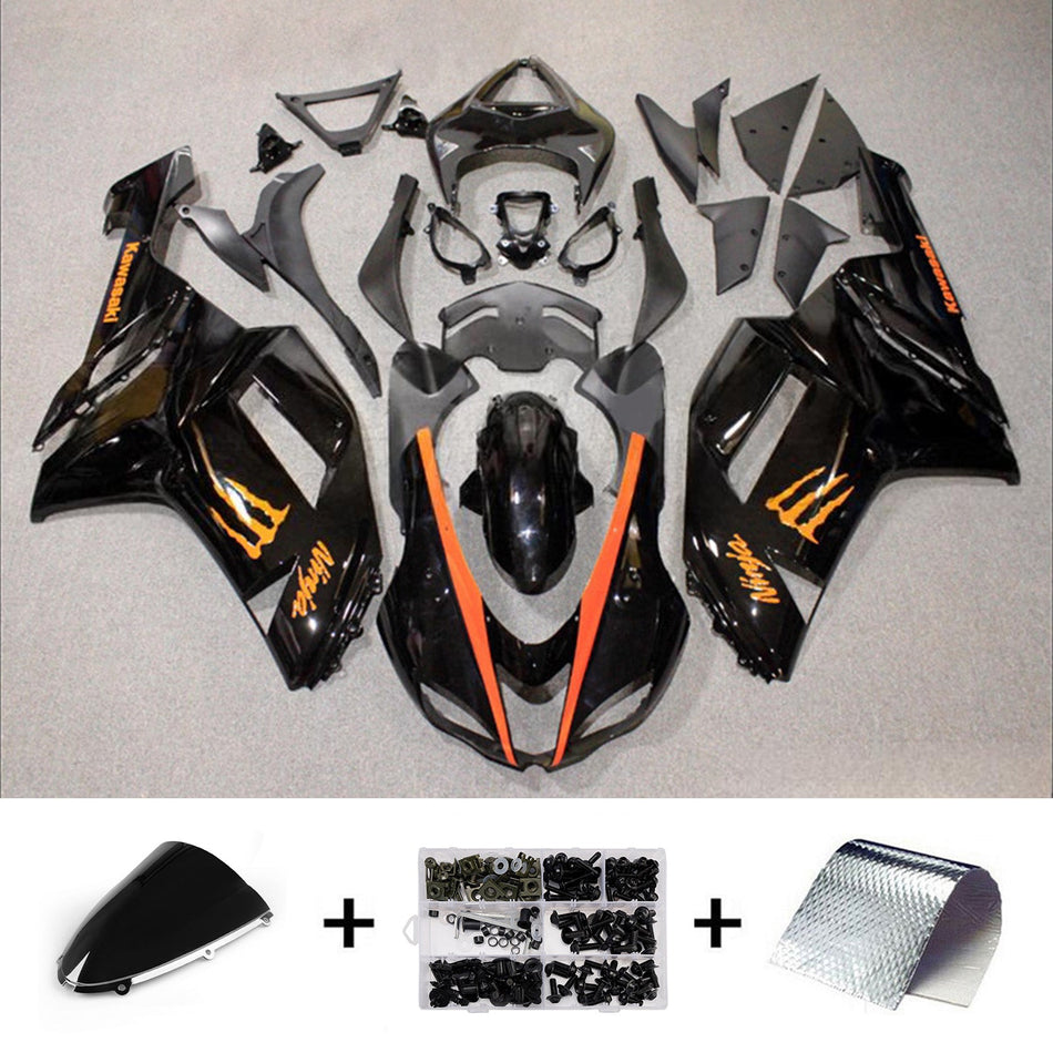 インジェクションフェアリングキット ボディワーク プラスチック ABS カワサキ ZX6R 636 2007-2008 に適合