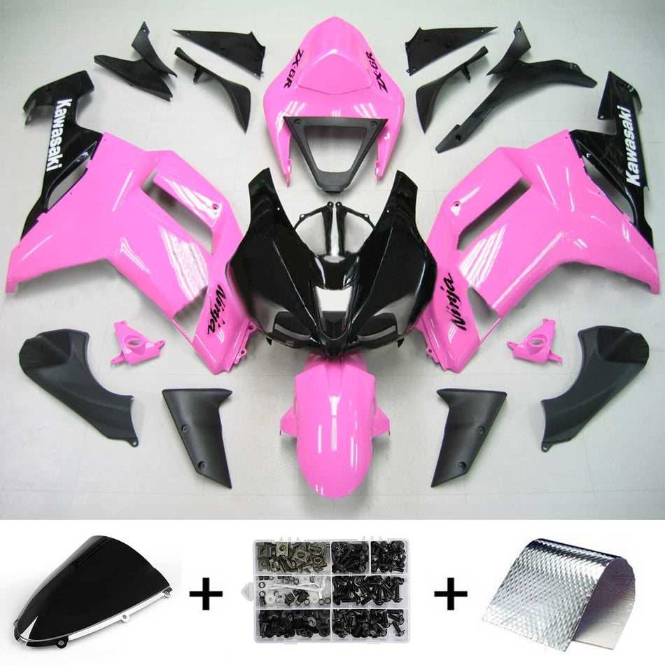 2007-2008 カワサキ ZX6R 636 Amotopart インジェクションフェアリングキット ボディワーク プラスチック ABS #130