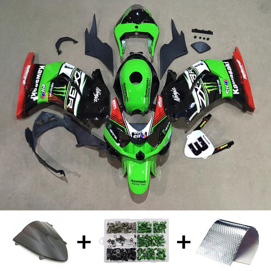 インジェクションフェアリングキット ボディワーク プラスチック ABS カワサキ EX250 Ninja250R 2008-2012 に適合