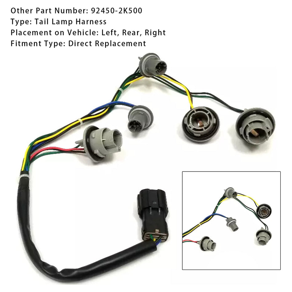 2011-2013 Kia Soul LH または RH テールランプハーネス NON-LED 92450-2K500