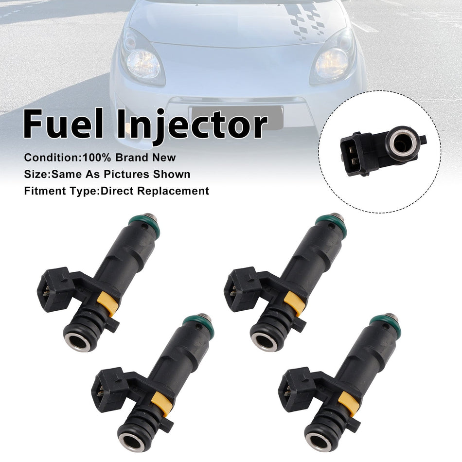 ルノー トゥインゴ II 1.2 8V D7F 2007-2014 用燃料インジェクター 4個セット H8200552714