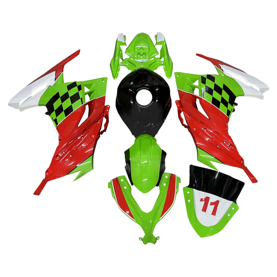 インジェクションフェアリングキット ボディワーク プラスチック ABS カワサキ EX300 Ninja300 2013-2024 に適合