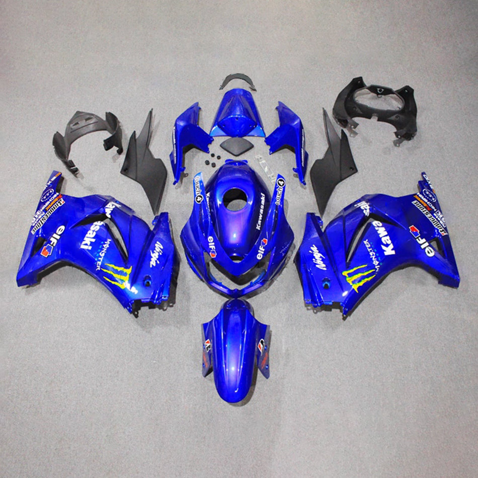 インジェクションフェアリングキット ボディワーク プラスチック ABS カワサキ EX250 Ninja250R 2008-2012 に適合