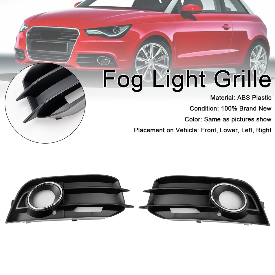 2011-2014 Audi A1 8X 2PCS フォグランプグリル フロントバンパーグリルカバー