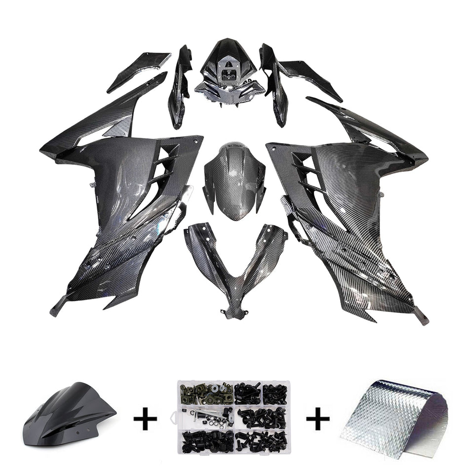 インジェクションフェアリングキット ボディワーク プラスチック ABS カワサキ EX300 Ninja300 2013-2024 に適合