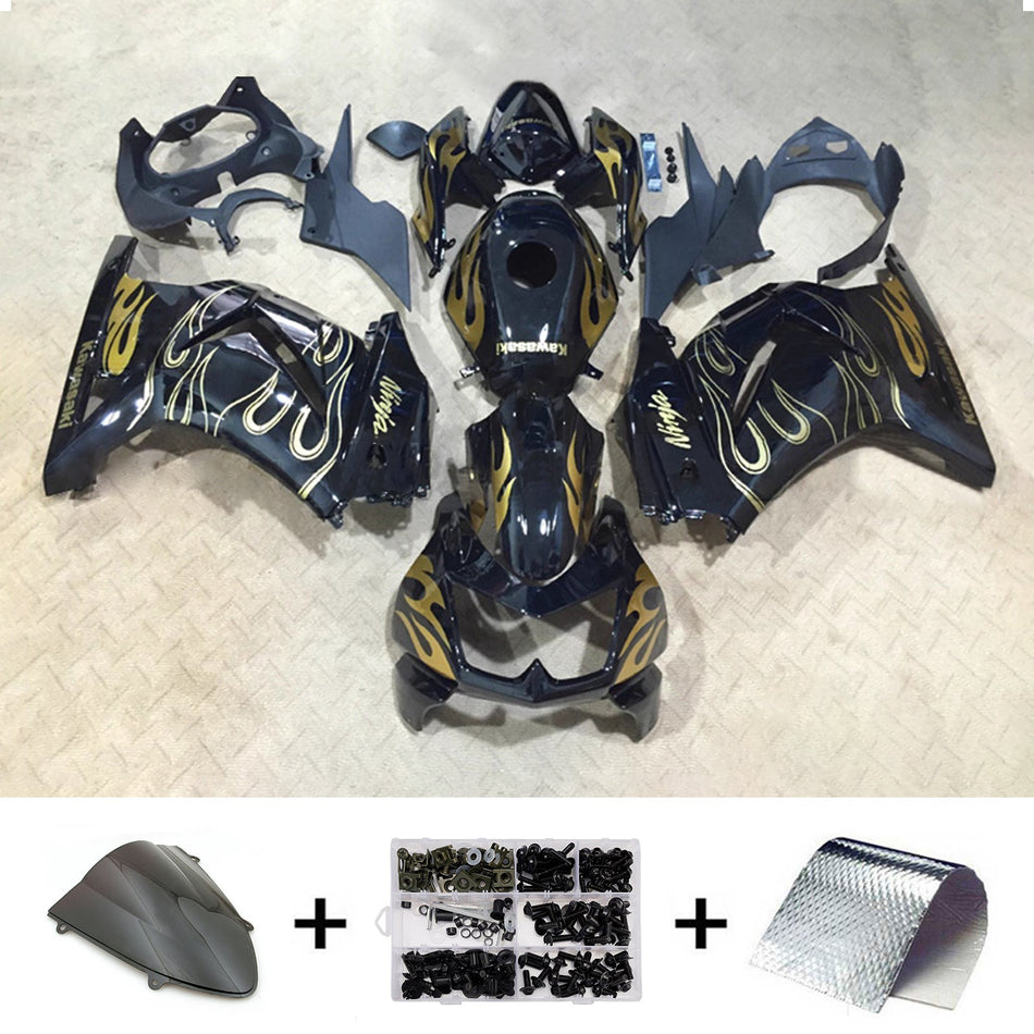 インジェクションフェアリングキット ボディワーク プラスチック ABS カワサキ EX250 Ninja250R 2008-2012 に適合