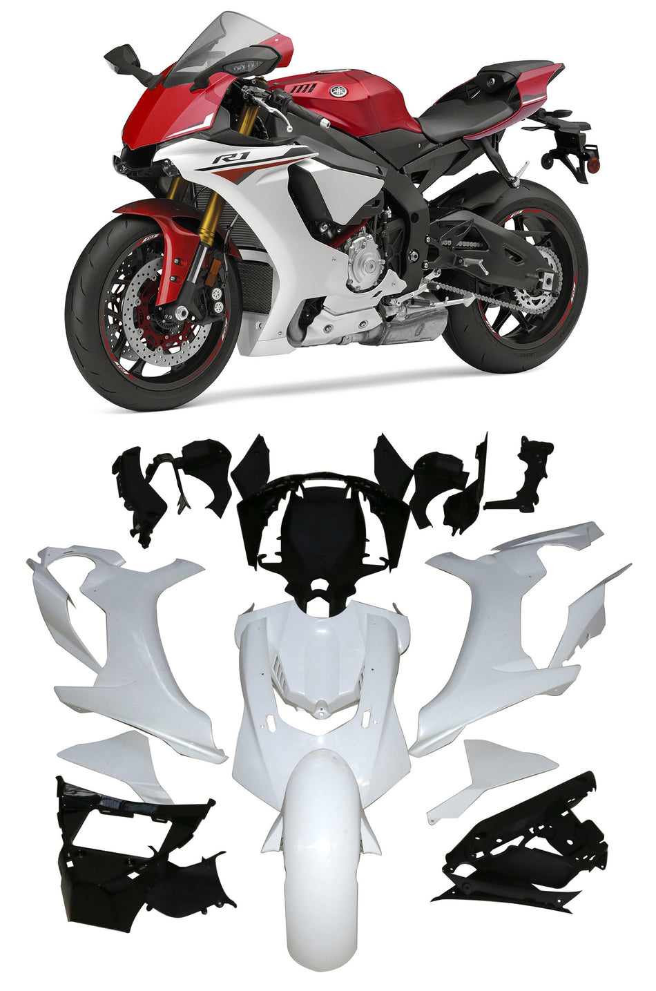 2015-2019 ヤマハ YZF 1000 R1 Amotopart インジェクションフェアリングキット ボディワーク プラスチック ABS #1