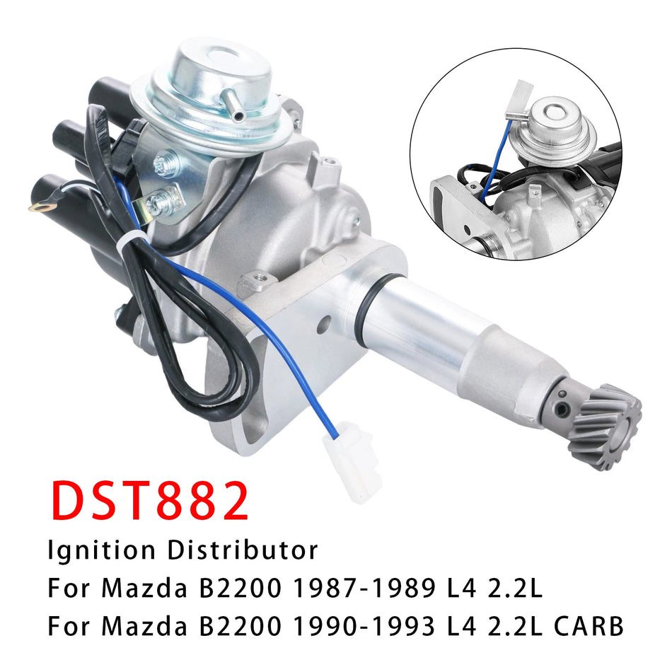 1990-1993 マツダ B2200 L4 2.2L CARB T4T67473 イグニッションディストリビューター（キャップ＆ローター付き）
