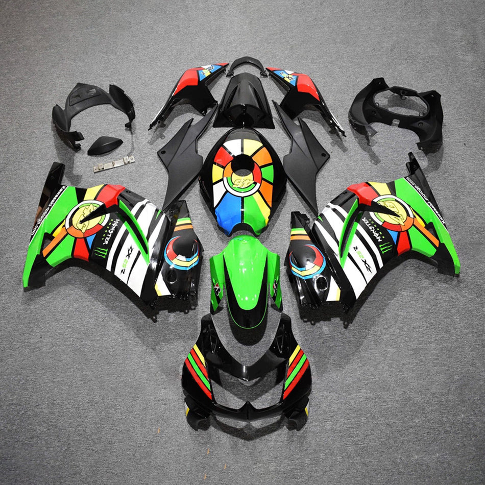 インジェクションフェアリングキット ボディワーク プラスチック ABS カワサキ EX250 Ninja250R 2008-2012 に適合