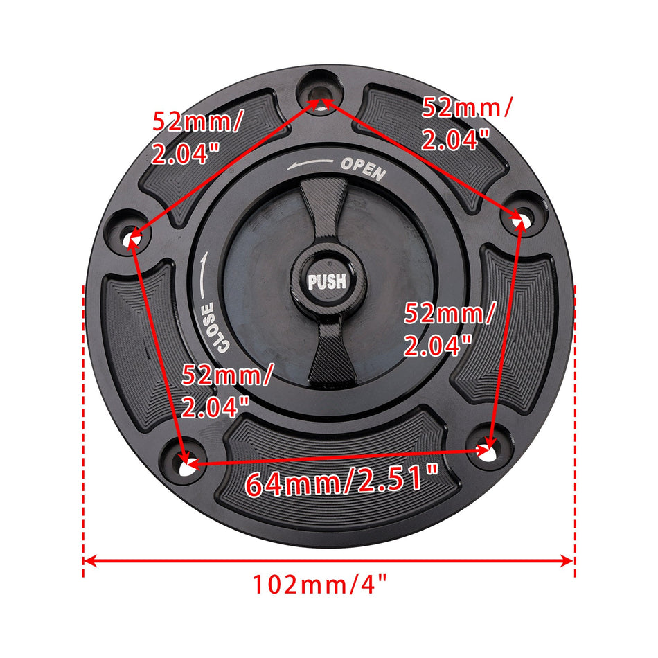 CNC 102mm 燃料ガスキャップ キーレス QJMOTOR RRQ600 550 R400 R350 R250 SRK 600用