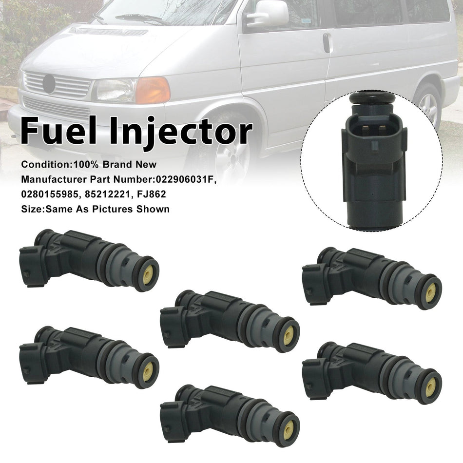 2002-2005年式フォルクスワーゲン ゴルフ V6 2.8L用 燃料インジェクター 6個セット 0280155985