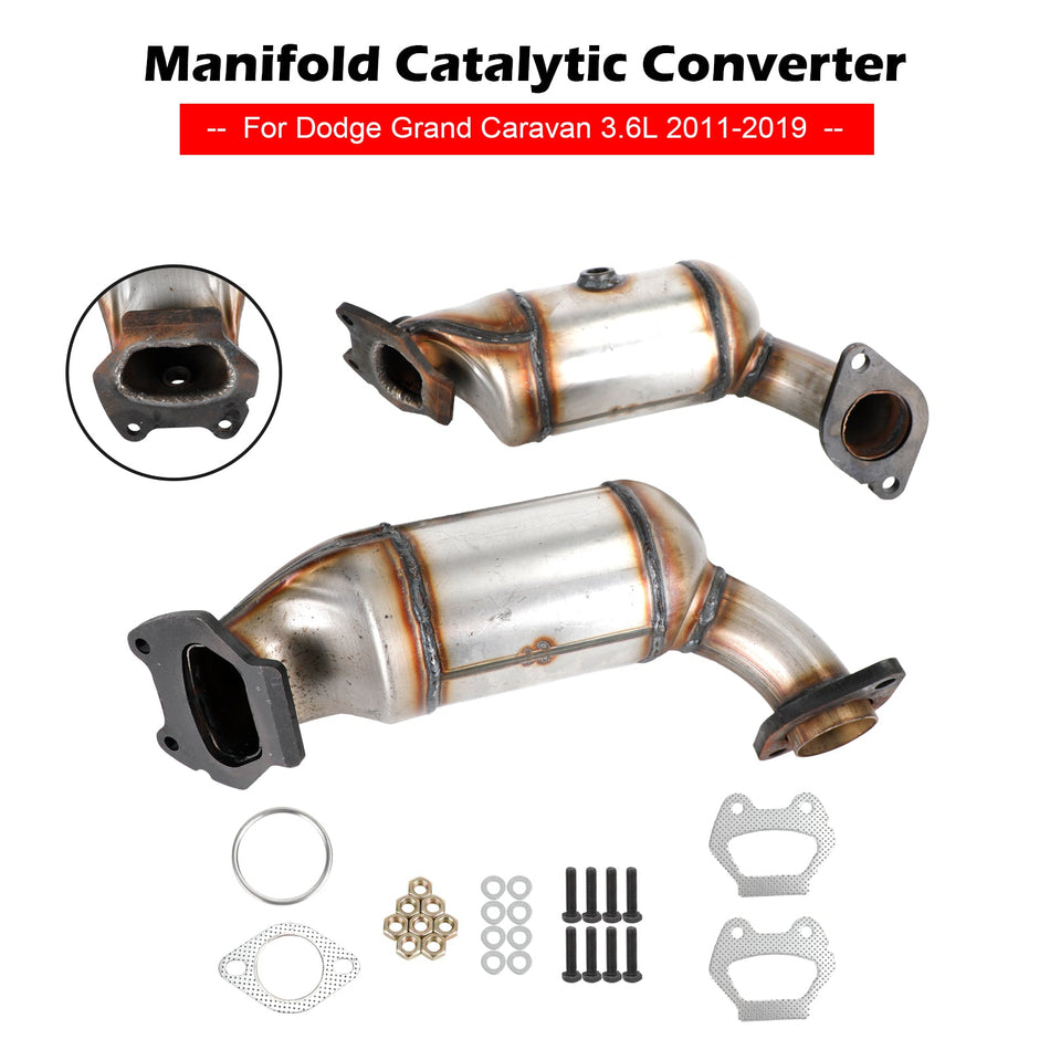 11-19 ダッジ グランド キャラバン 3.6L マニホールド 触媒コンバーター バンク1 バンク2