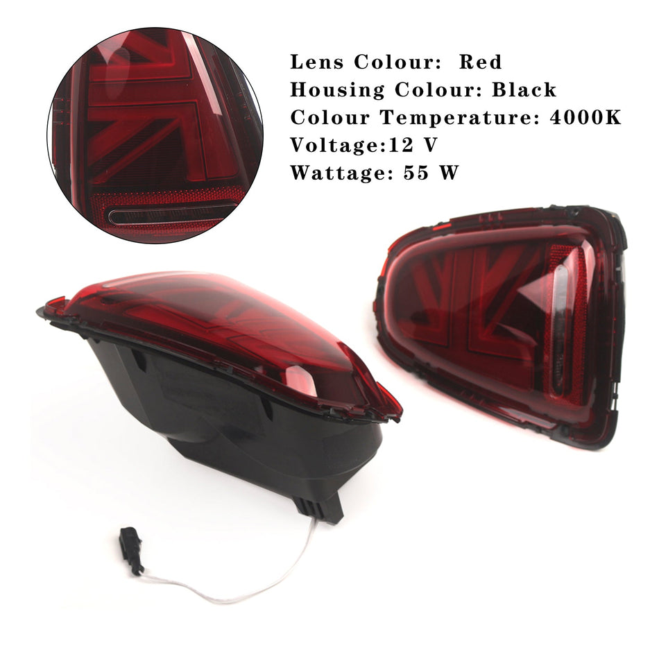L&amp;R LEDテールライトランプ BMW Mini R56 R57 R58 R59 Cooper S 2007-2015 レッド