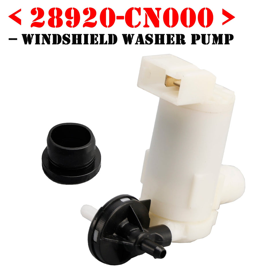 日産エクストレイルT31（2007-2014年式、4気筒、2.0L/2.5L）用フロントガラスウォッシャーポンプ　品番：28920-CN000