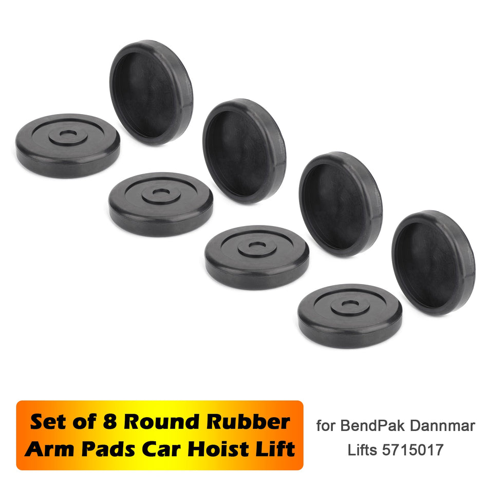 BendPak Dannmar Lifts 5715017用丸型ゴム製アームパッド8個セット（カーホイストリフト用）