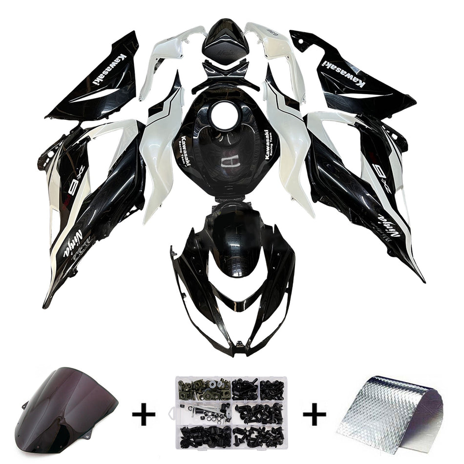 インジェクションフェアリングキット ボディワーク プラスチック ABS カワサキ ZX6R 636 2013-2018 に適合