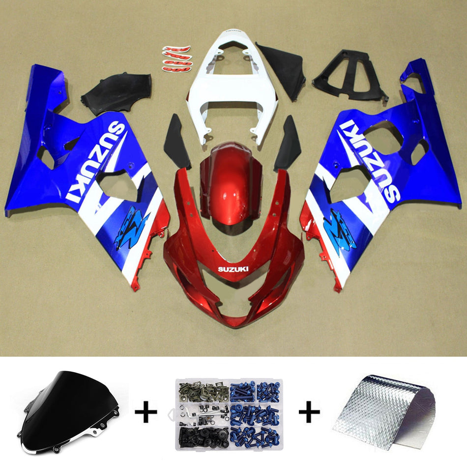 インジェクションフェアリングキット ボディワーク プラスチック ABS スズキ GSXR 600/750 2004-2005 K4用