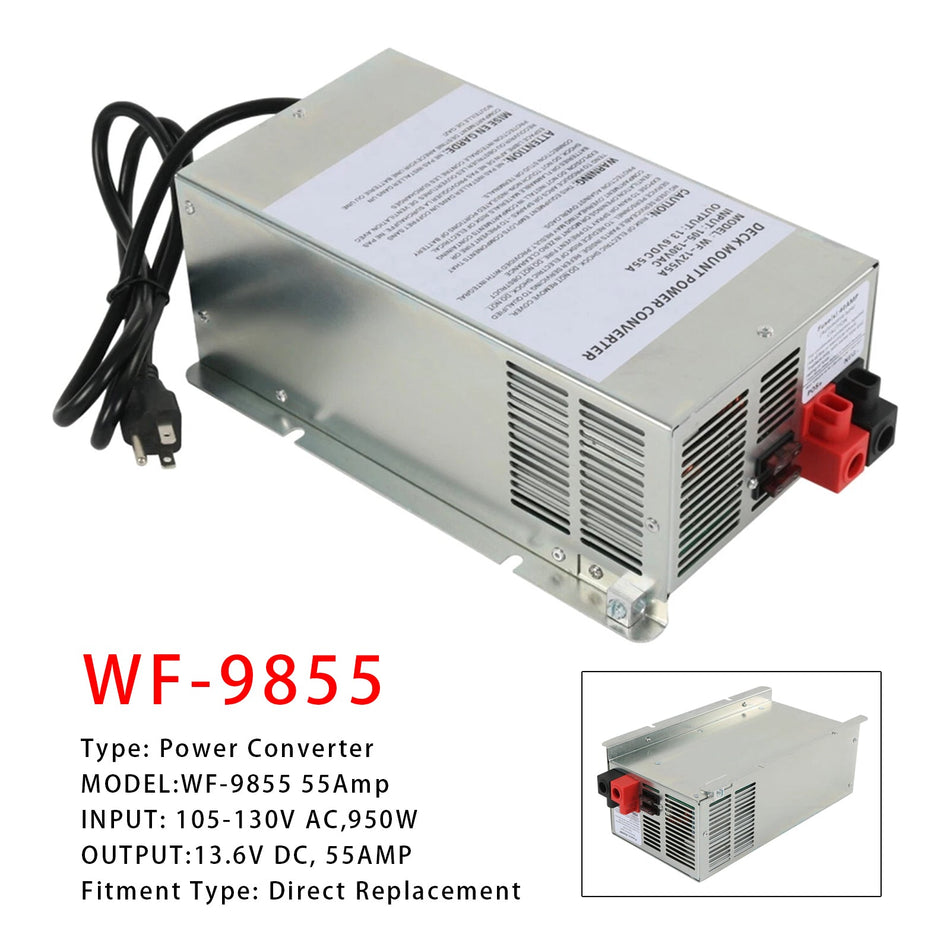 コンバーター 55アンペア パワーコンバーター 充電器 RV トレーラー キャンピングカー 12V WF-9855