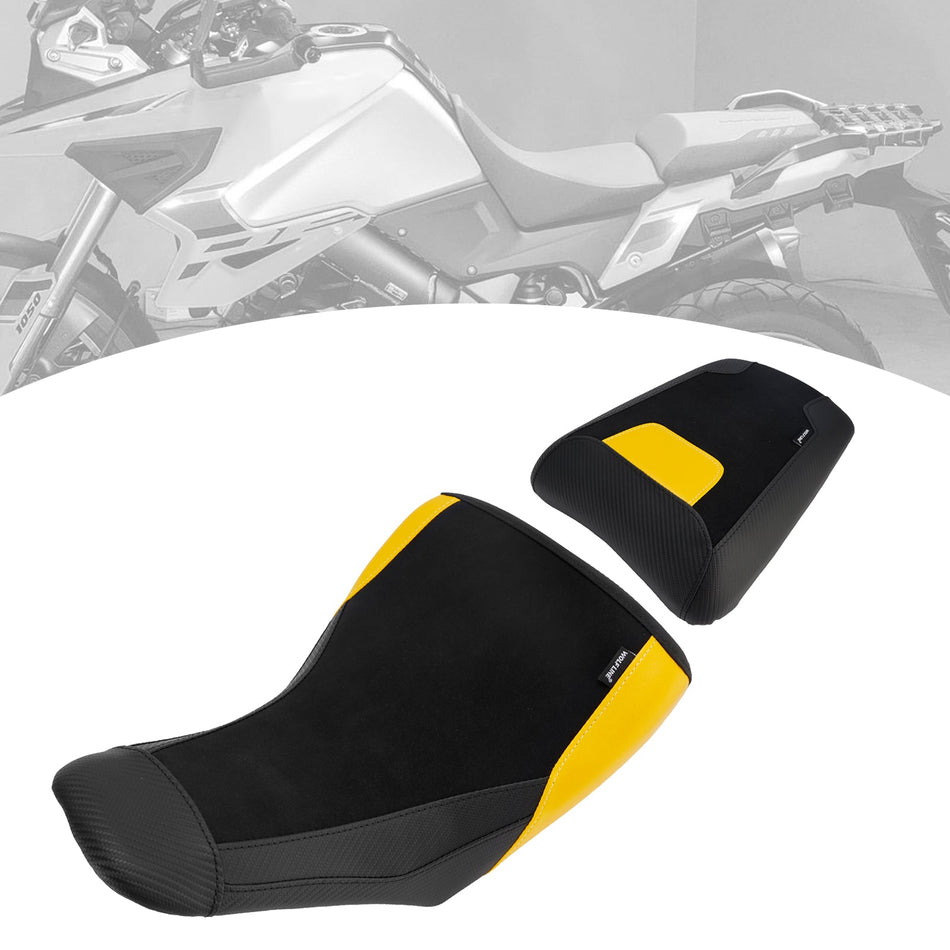 2023年以降モデル対応 スズキ V-Strom DL1050用 フロント＆リア下部ドライバーシート/ピリオンシート イエロー