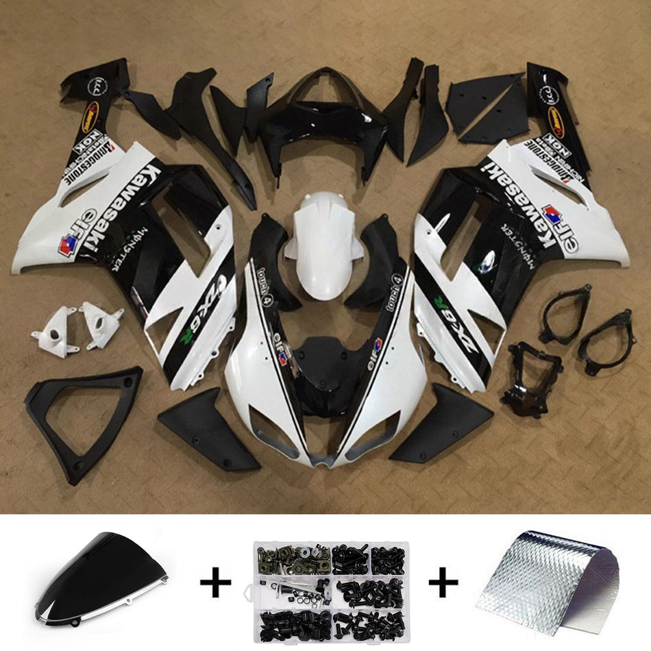 インジェクションフェアリングキット ボディワーク プラスチック ABS カワサキ ZX6R 636 2007-2008 に適合