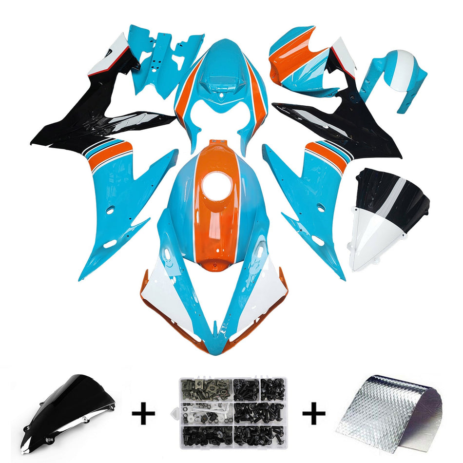 インジェクションフェアリングキット ボディワーク プラスチック ABS ヤマハ YZFR1 YZF-R1 2004-2006用