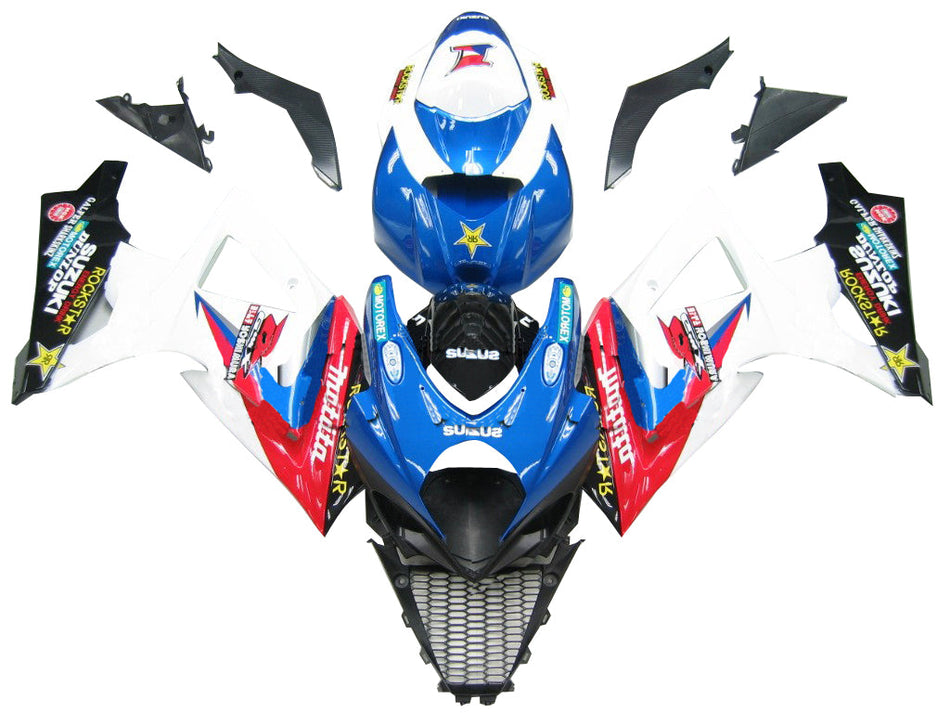 2007-2008 スズキ GSXR 1000 ブルー レッド ホワイト マキタ レーシング フェアリング ジェネリック