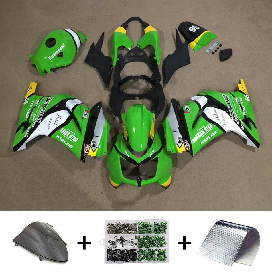 インジェクションフェアリングキット ボディワーク プラスチック ABS カワサキ EX250 Ninja250R 2008-2012 に適合