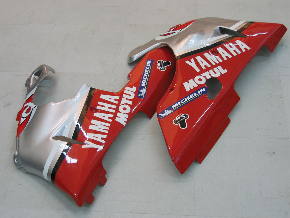 2000-2001 ヤマハ YZF-R1 シルバー レッド フォルトゥナ レーシング フェアリング ジェネリック