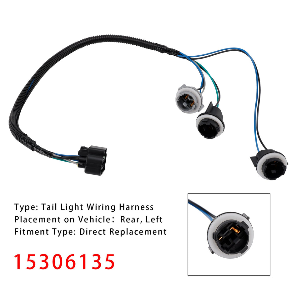 2000-2006 サバーバン 1500 2500 タホ ユーコン XL 1500 2500 リア左テールライト配線ハーネス 15306135