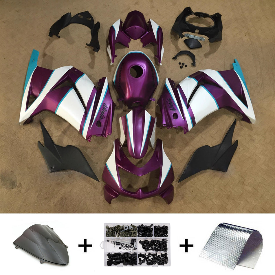 インジェクションフェアリングキット ボディワーク プラスチック ABS カワサキ EX250 Ninja250R 2008-2012 に適合