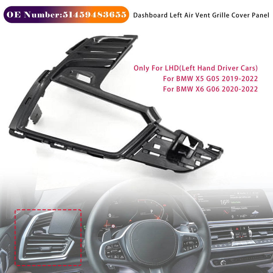 ダッシュボード左エアベントグリルカバーパネル 51459483655 BMW X5 X6 2019-2022に適合