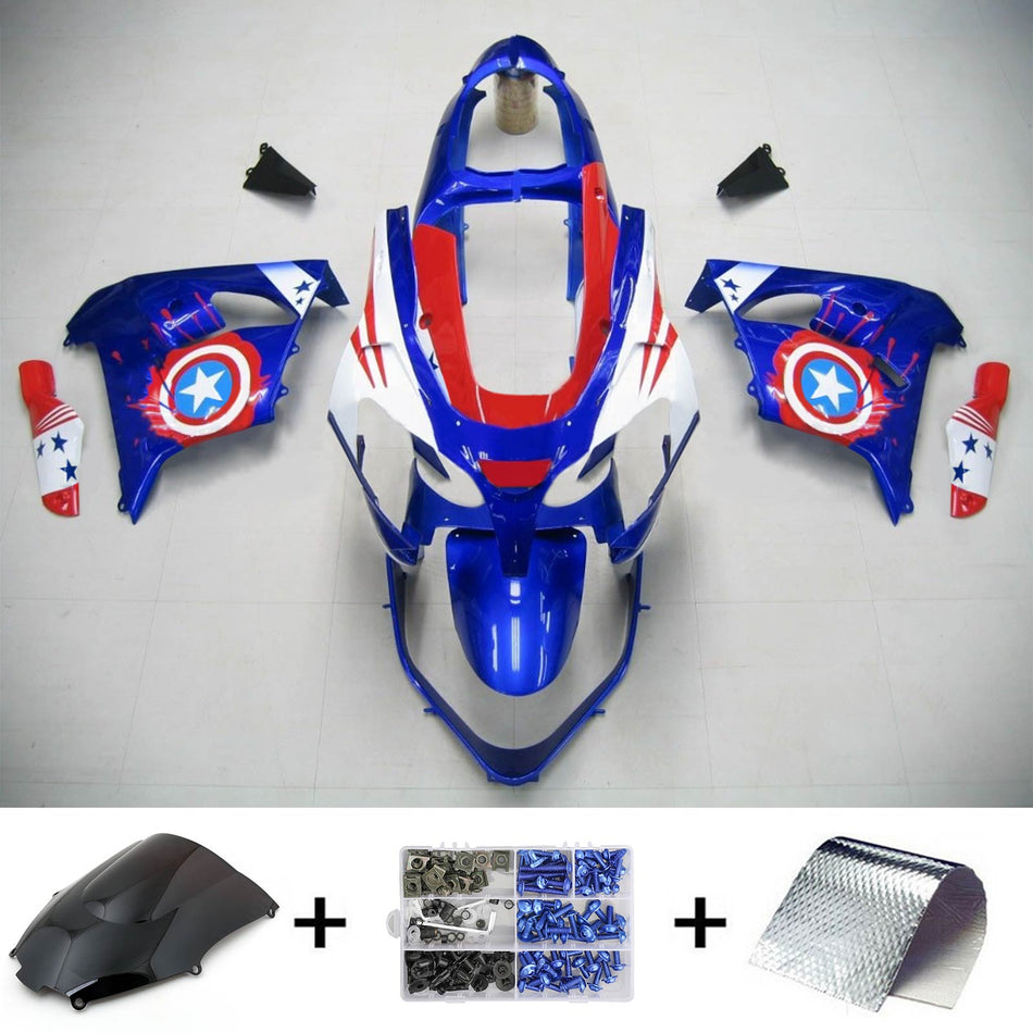 2000-2001 カワサキ ZX9R Amotopart インジェクションフェアリングキット ボディワーク プラスチック ABS #114