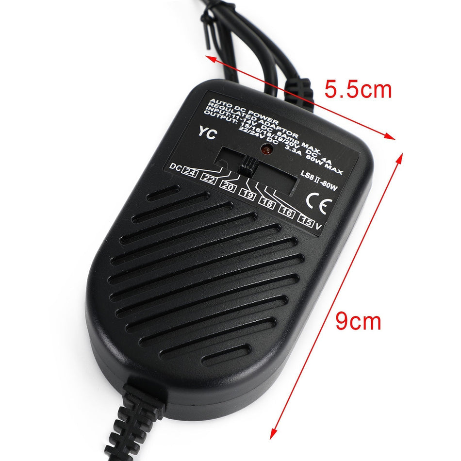 12V 80W ノートパソコン用車載充電器 旅行用アダプター 34 チップ ノートパソコン用ユニバーサル