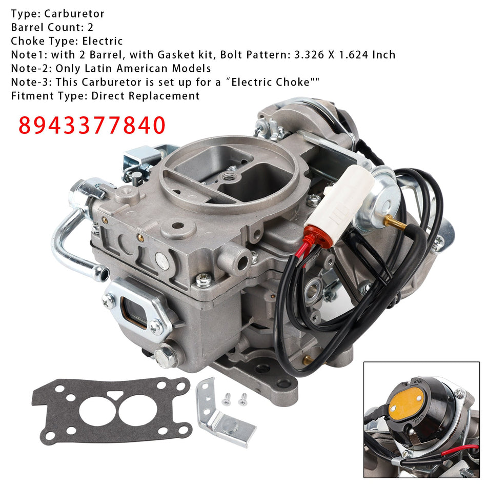 2バレルキャブレター 8943377840 Isuzu Trupper Caribe 2.3L 1988-1994 4ZD1用