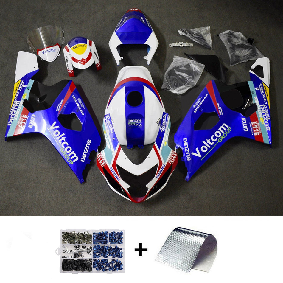 インジェクションフェアリングキット ボディワーク プラスチック ABS スズキ GSXR 600/750 2004-2005 K4用