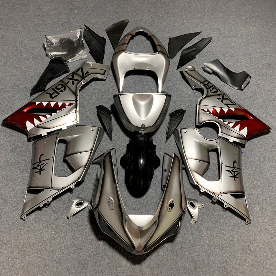 インジェクションフェアリングキット ボディワーク プラスチック ABS カワサキ ZX6R 636 2005-2006 に適合