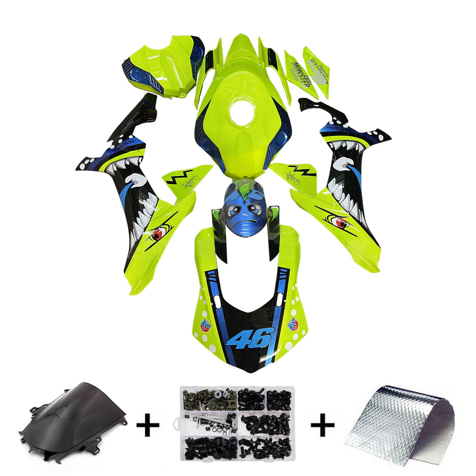 インジェクションフェアリングキット ボディワーク プラスチック ABS ヤマハ YZFR1 YZF-R1 2015-2019用