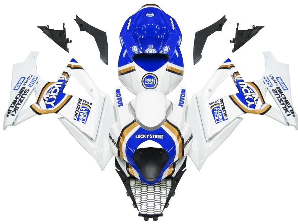 2007-2008 スズキ GSXR 1000 ホワイト &amp; ブルー ラッキー ストライク レーシング フェアリング ジェネリック