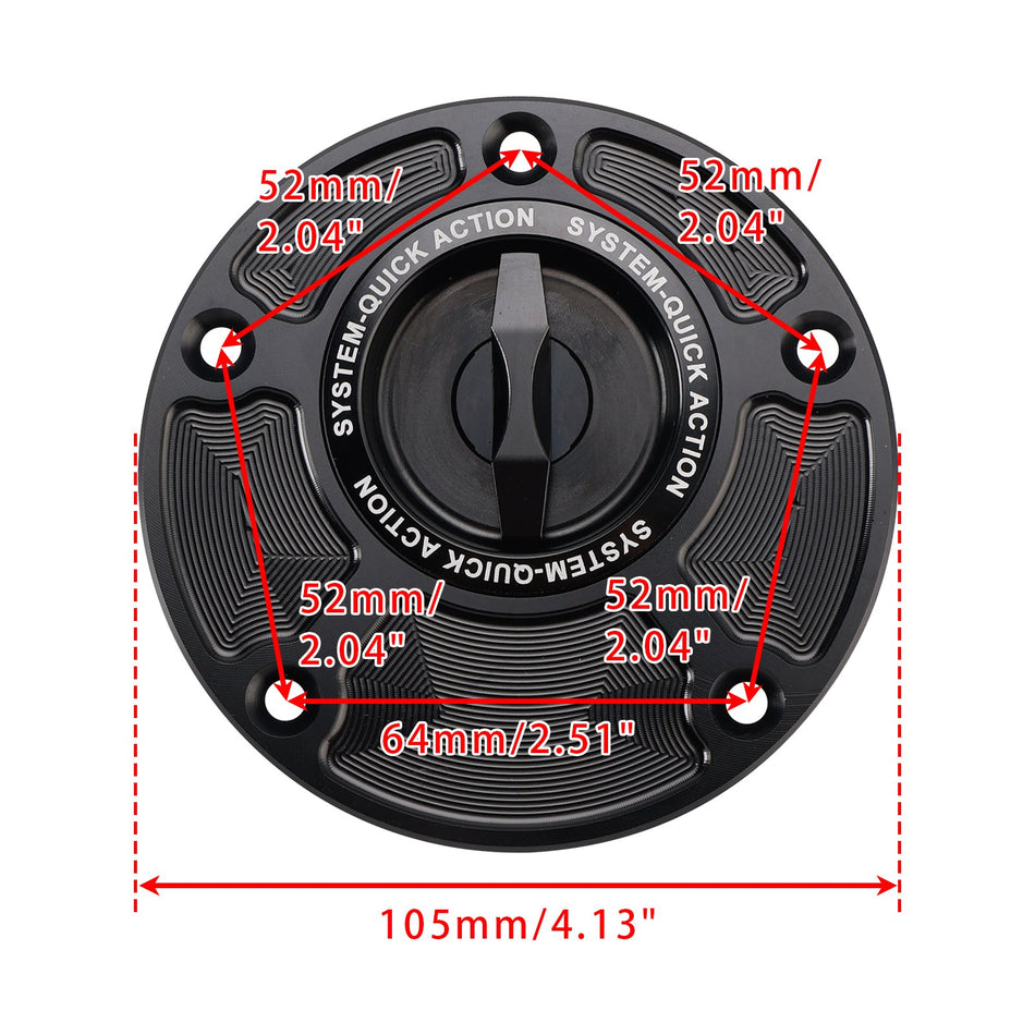 CNC キーレス燃料ガスキャップ ヤマハ YZF-R1 YZF-R6 2000-2025 YZF-R3 2015-2025用