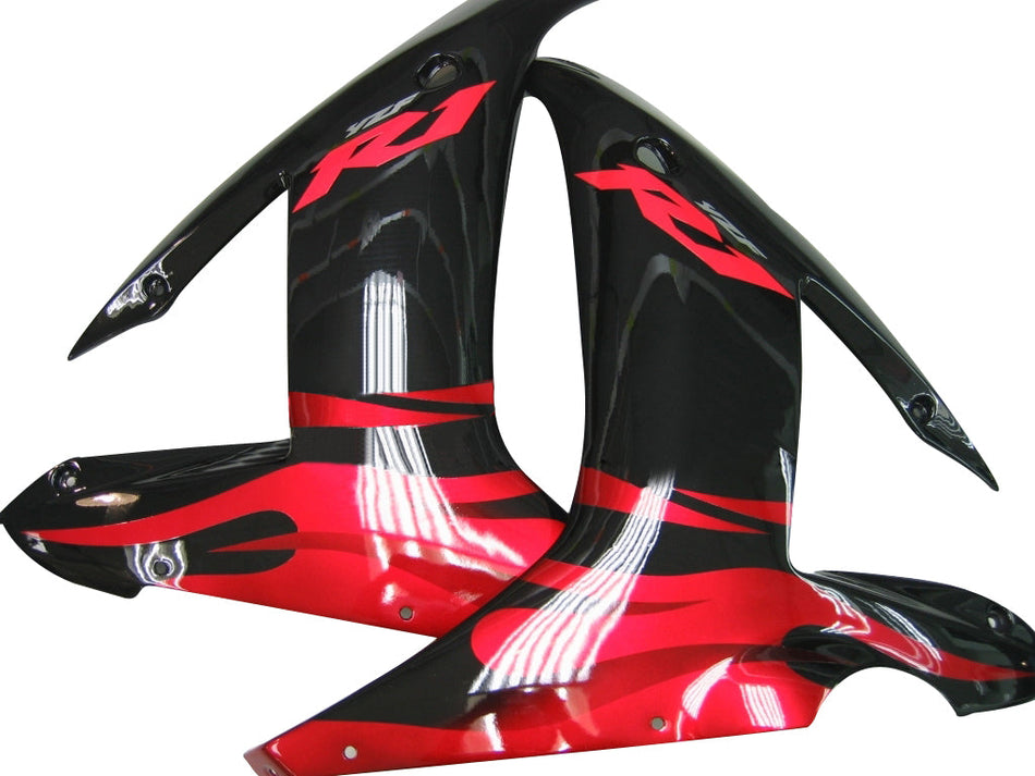 2002-2003 ヤマハ YZF-R1 ブラック レッド トライバル レーシング フェアリング ジェネリック