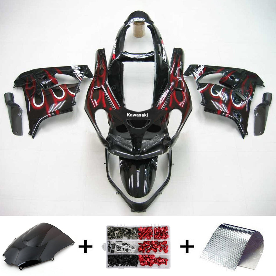 2000-2001 カワサキ ZX9R Amotopart インジェクションフェアリングキット ボディワーク プラスチック ABS #103