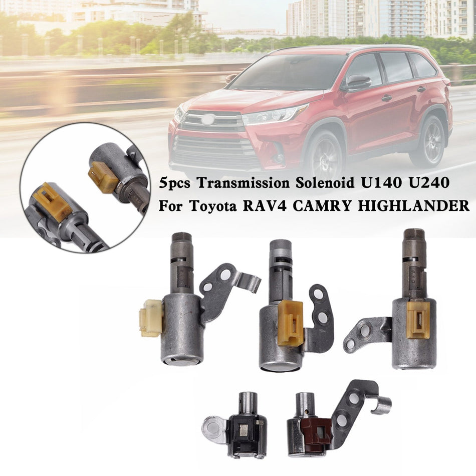 2002-2004 トヨタ カムリ 2.4L (2004 カムリ 2.4L 3.3L 3.0L) 5個 トランスミッションソレノイド U140 U240 トヨタ RAV4 カムリ ハイランダー用