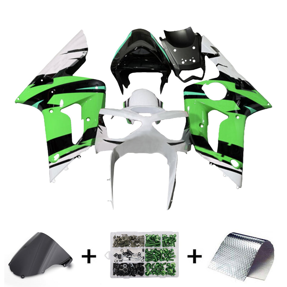 インジェクションフェアリングキット ボディワーク プラスチック ABS カワサキ ZX6R 636 2003-2004 に適合