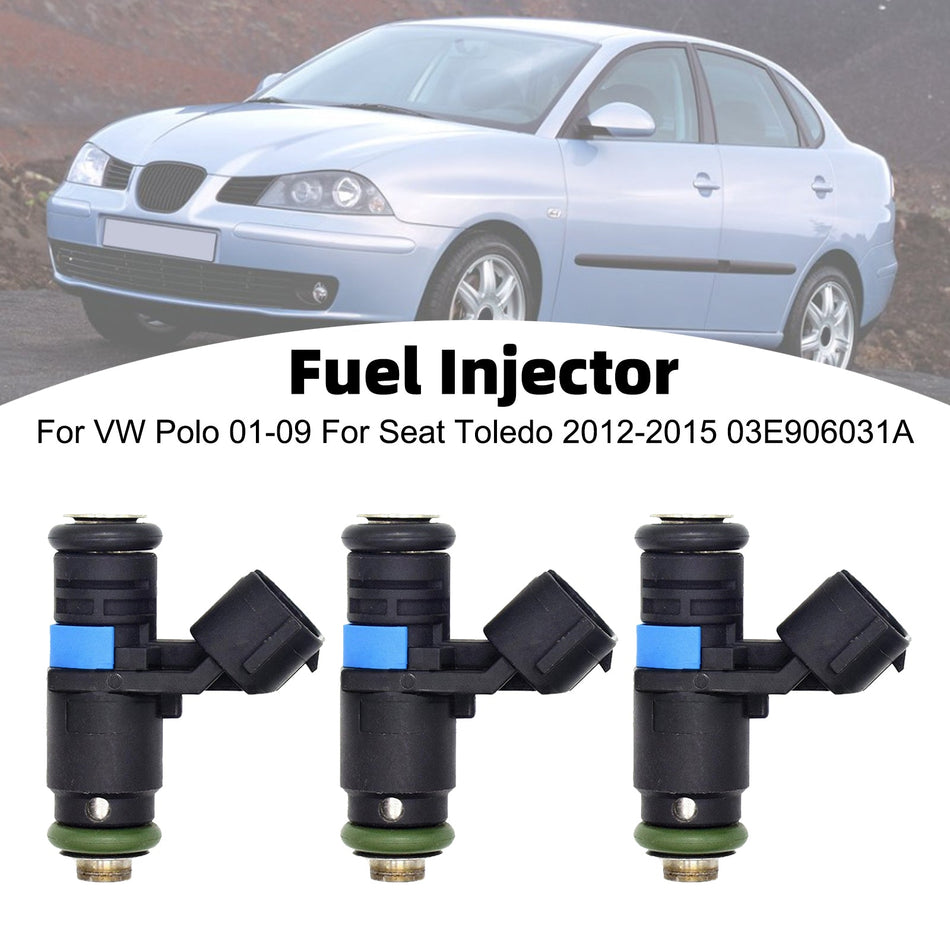 VWポロ 01-09、シート・トレド 2012-2015用燃料インジェクター3個セット 03E906031A